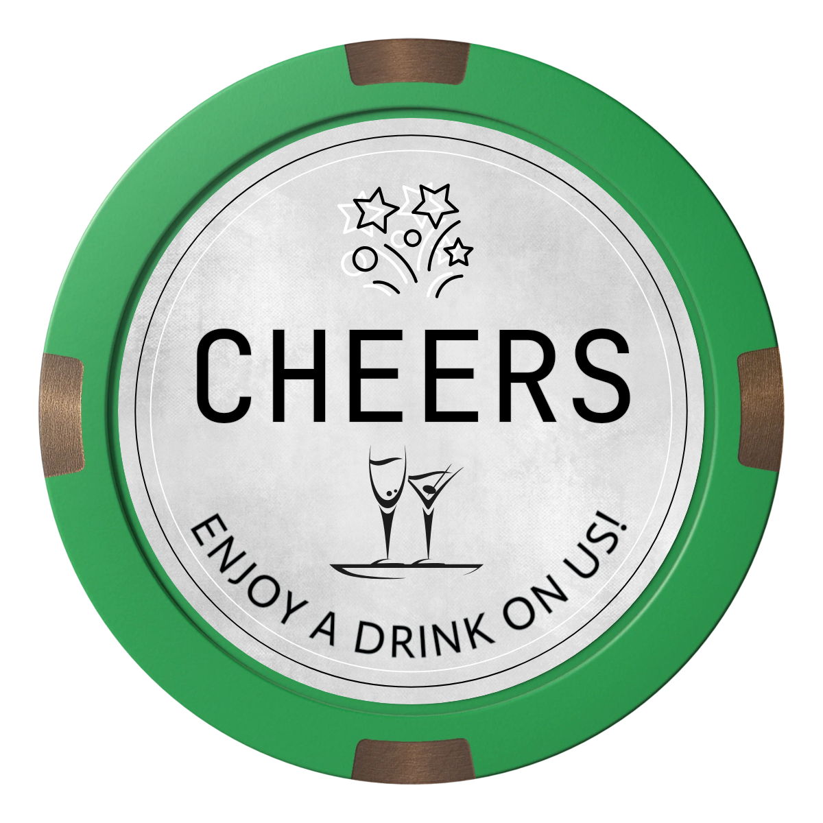 Chique Wedding Token Composite & Metal Hybrid Poker Chips - Green - Back