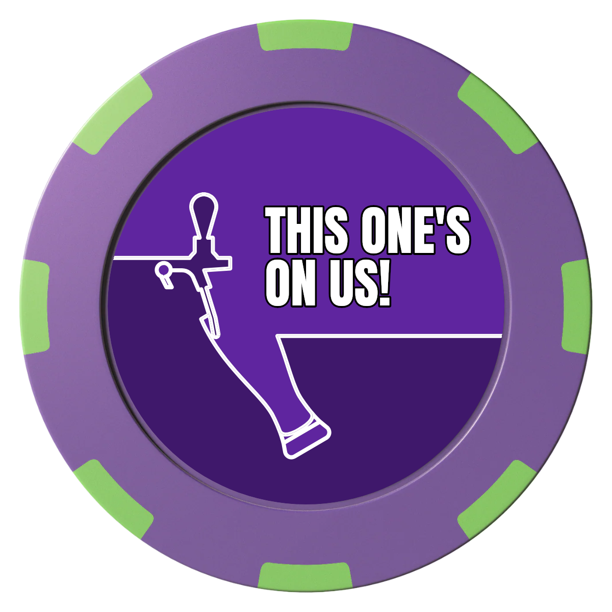 I'd Tap That Clay Poker Chips - Purple / 8 Spot (2 Tone) / 40mm - Front