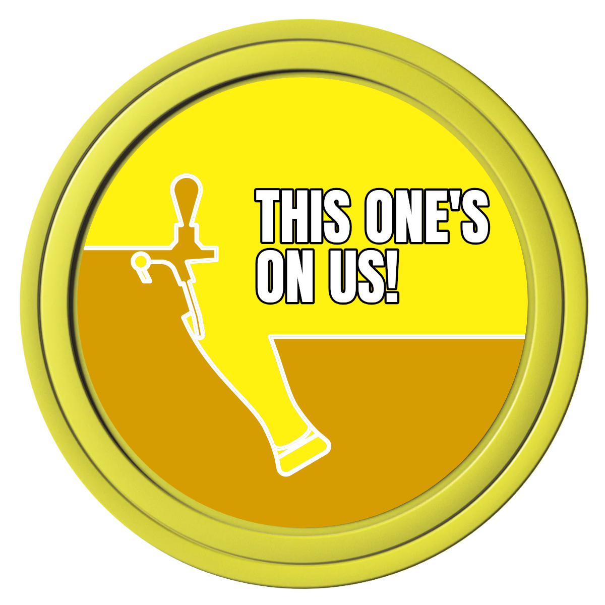 I'd Tap That Composite Poker Chips - Yellow / Solid - Front