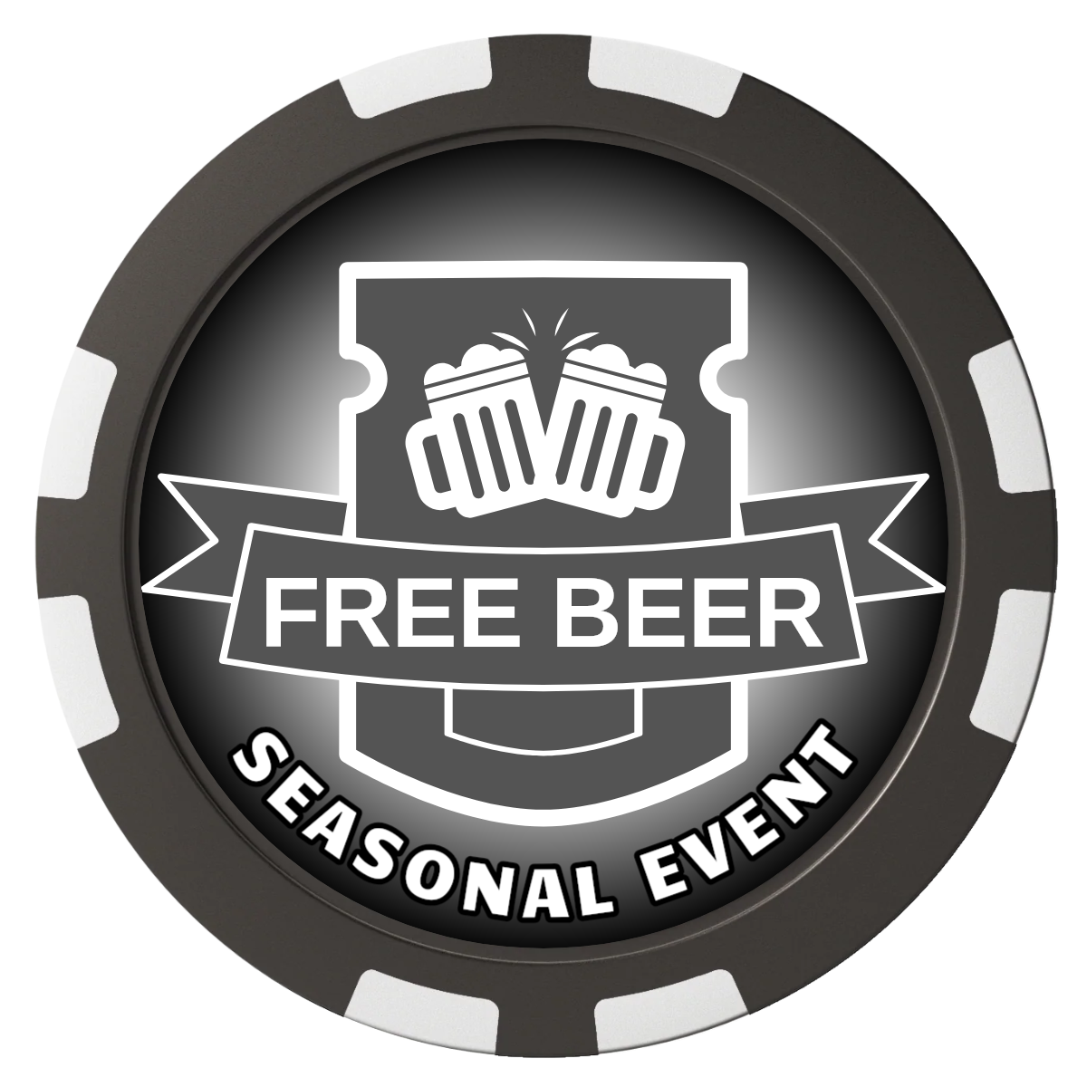 Craft Beer #001 Composite Poker Chips - Black / 8 Stripe - Front