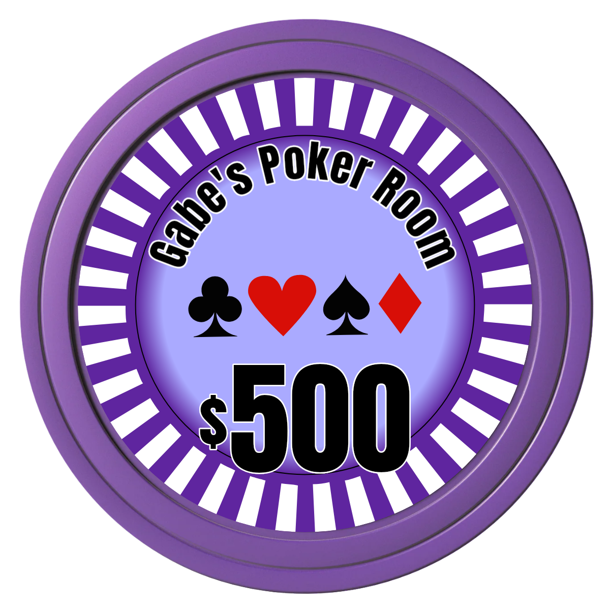 Gabe's Poker Room Composite Poker Chips - Purple / Solid - Front