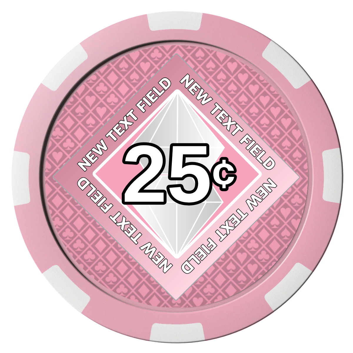 Diamond in the Rough Composite Poker Chips - Pink / 8 Spot - Front