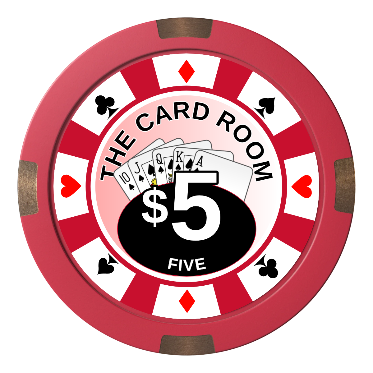 A Suitable Design Composite & Metal Hybrid Poker Chips - Red - Front