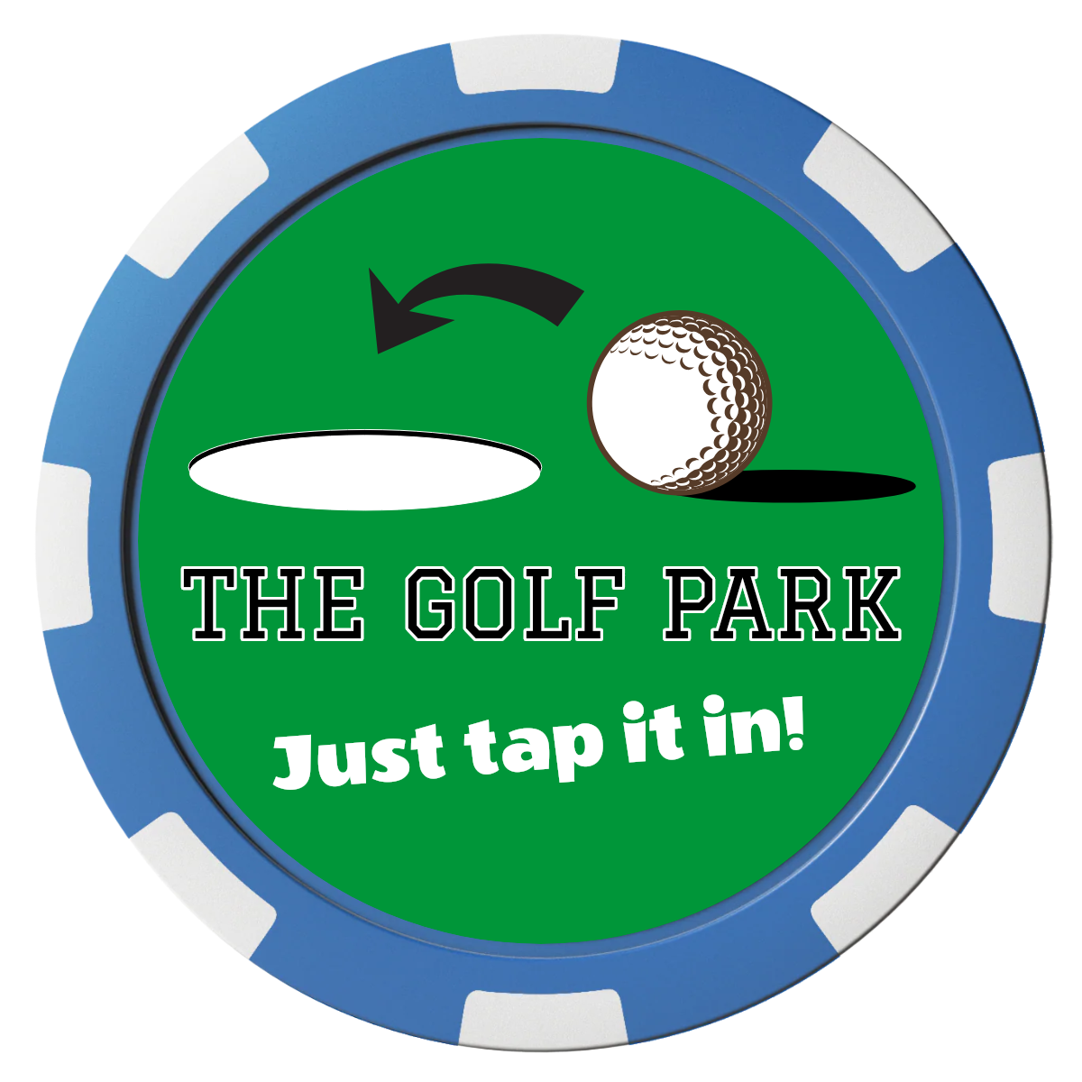 Golf Slogan Magnetic Composite Poker Chips - Blue / 8 Spot - Front