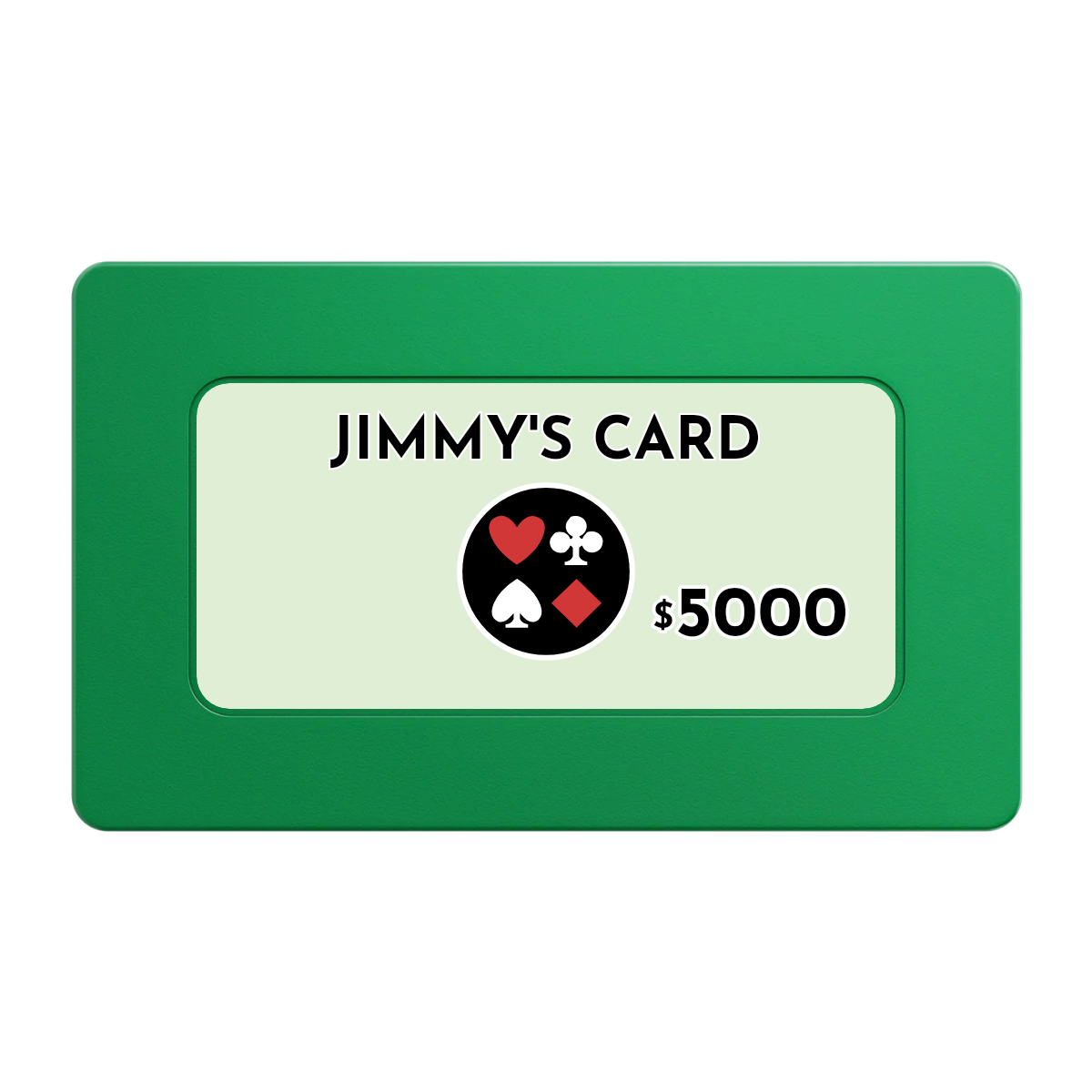 Your Four Suits Rectangular Poker Chip Plaques - Green - Back
