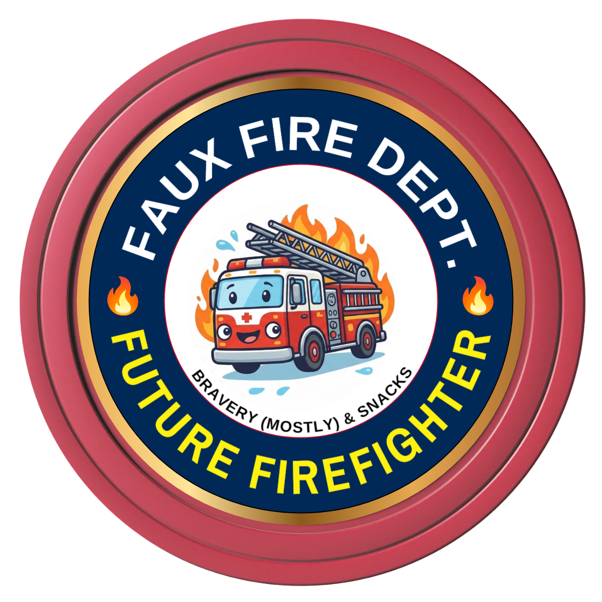 Future Firefighter Composite Poker Chips - Red / Solid - Front