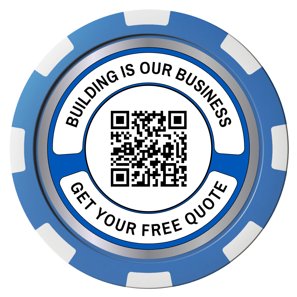 Acme Construction Magnetic Composite Poker Chips - Blue / 8 Spot - Front