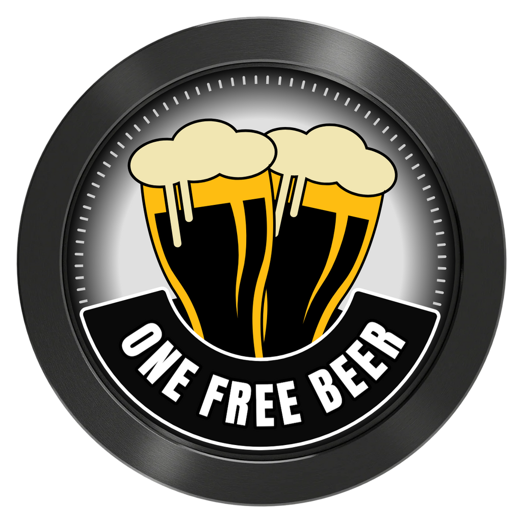 Double Pint 2 Aluminum Poker Chips - Black - Front