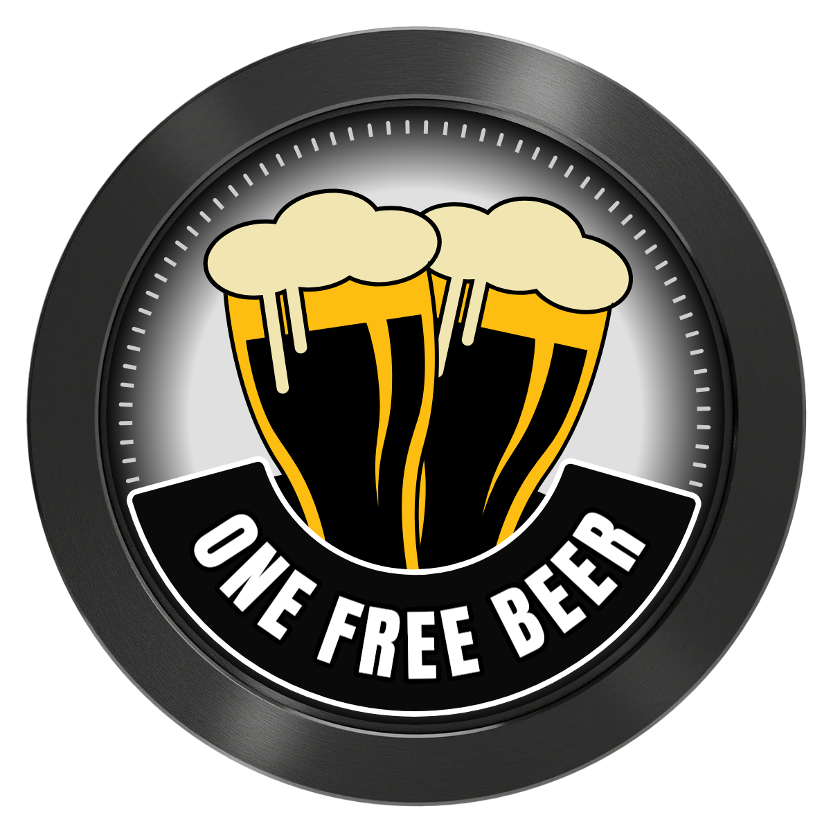 Double Pint 2 Aluminum Poker Chips - Black - Front