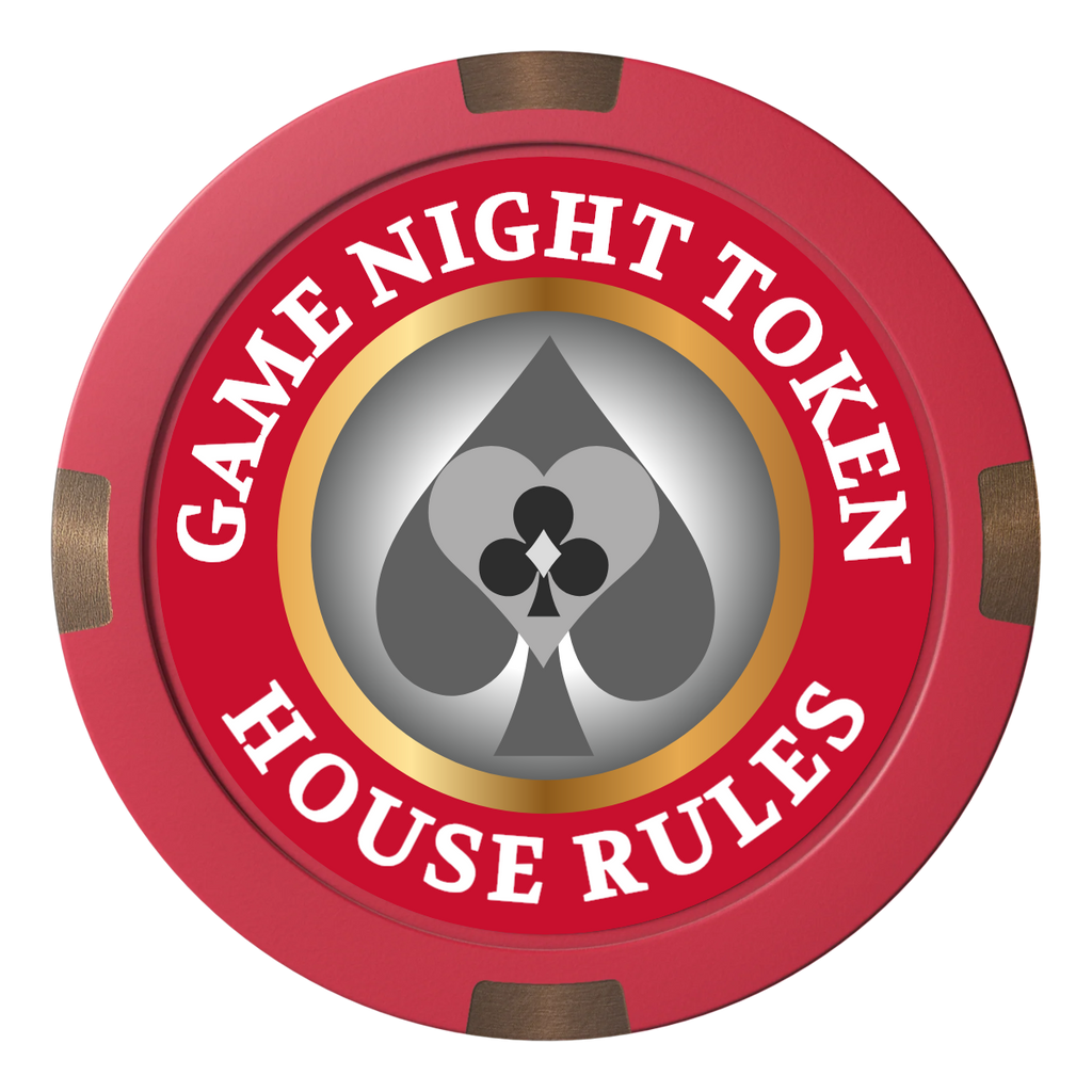 Stacked Suits Composite & Metal Hybrid Poker Chips - Red - Back