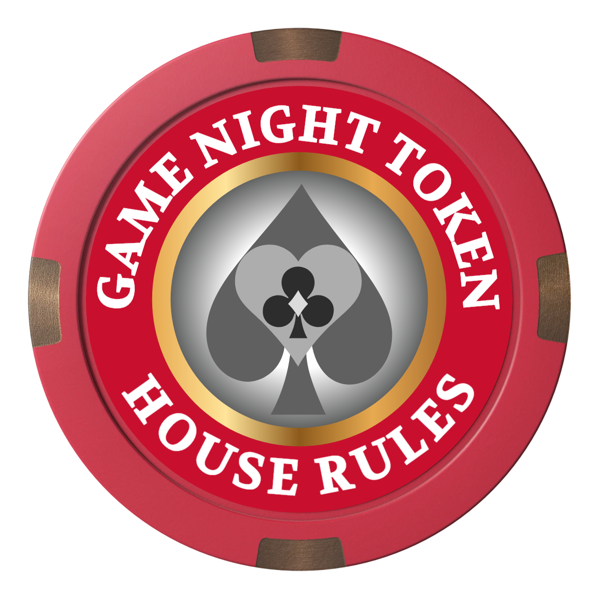 Stacked Suits Composite & Metal Hybrid Poker Chips - Red - Back