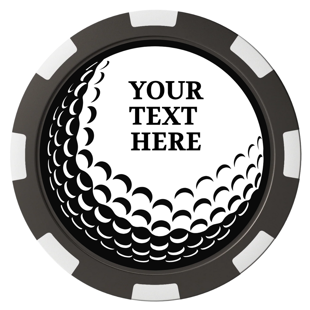 Hole In One Magnetic Composite Poker Chips - Black / 8 Spot - Back