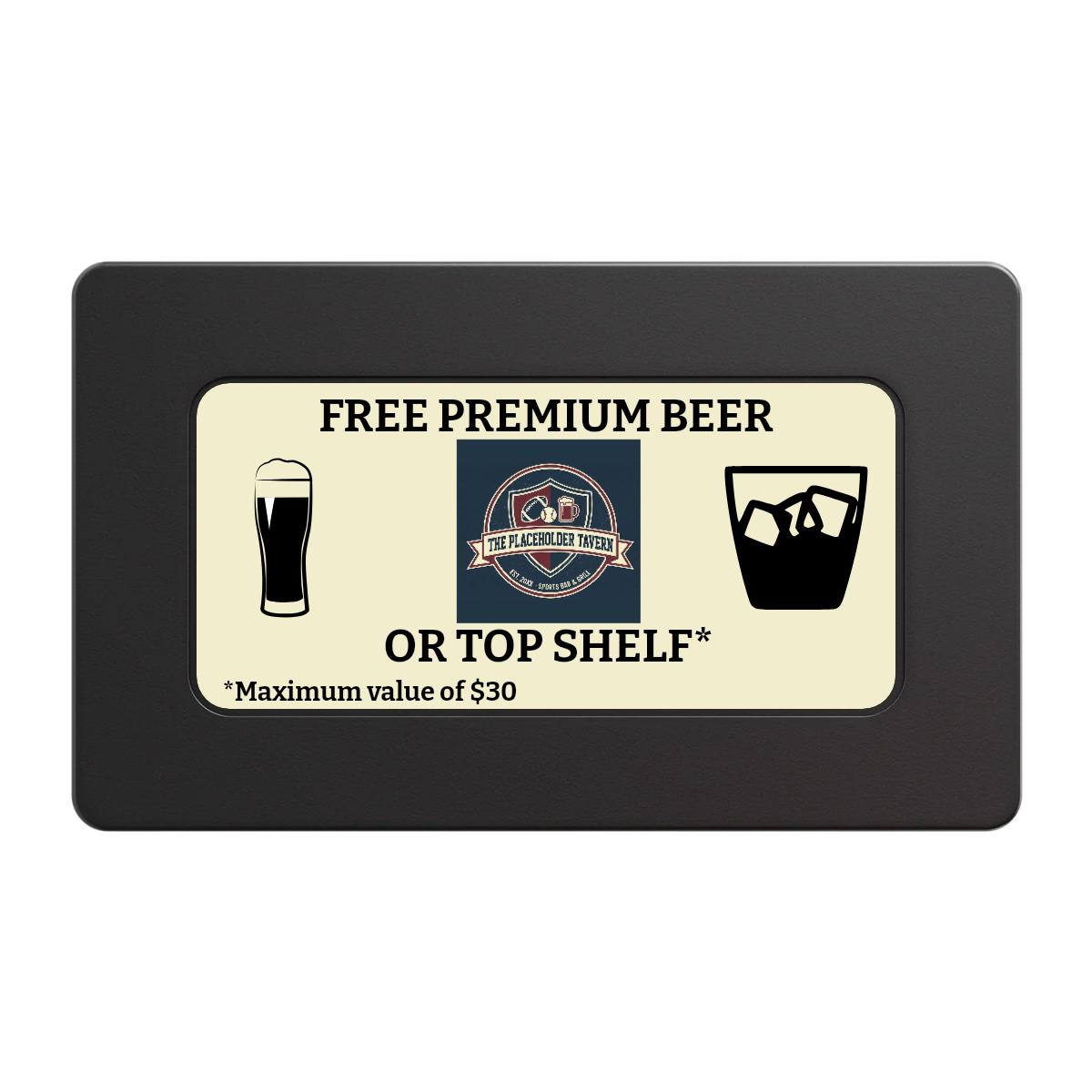 Beer Shop Rectangular Poker Chip Plaques - Black - Back