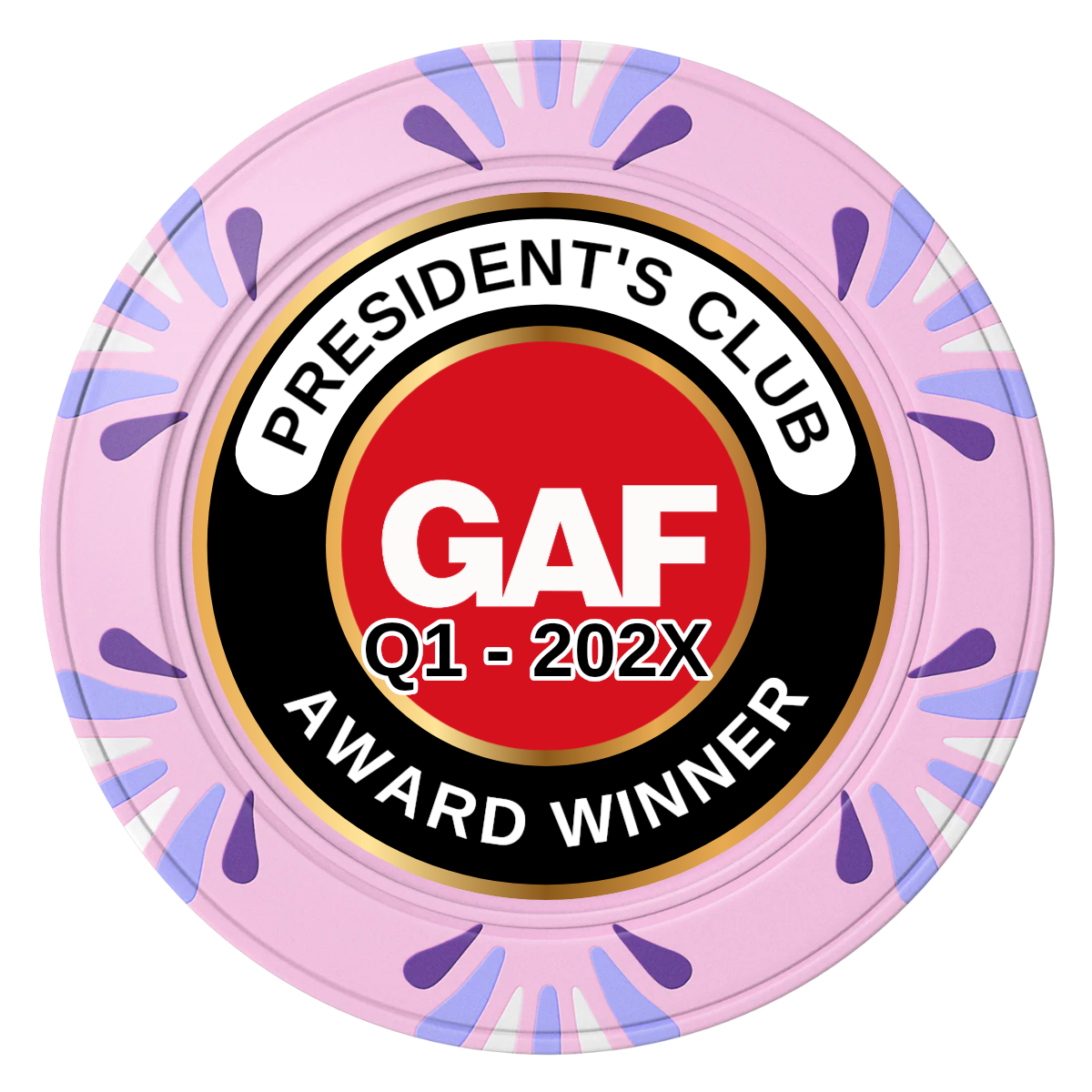 President's Club Clay Poker Chips - Pink / Macau / 40mm - Front