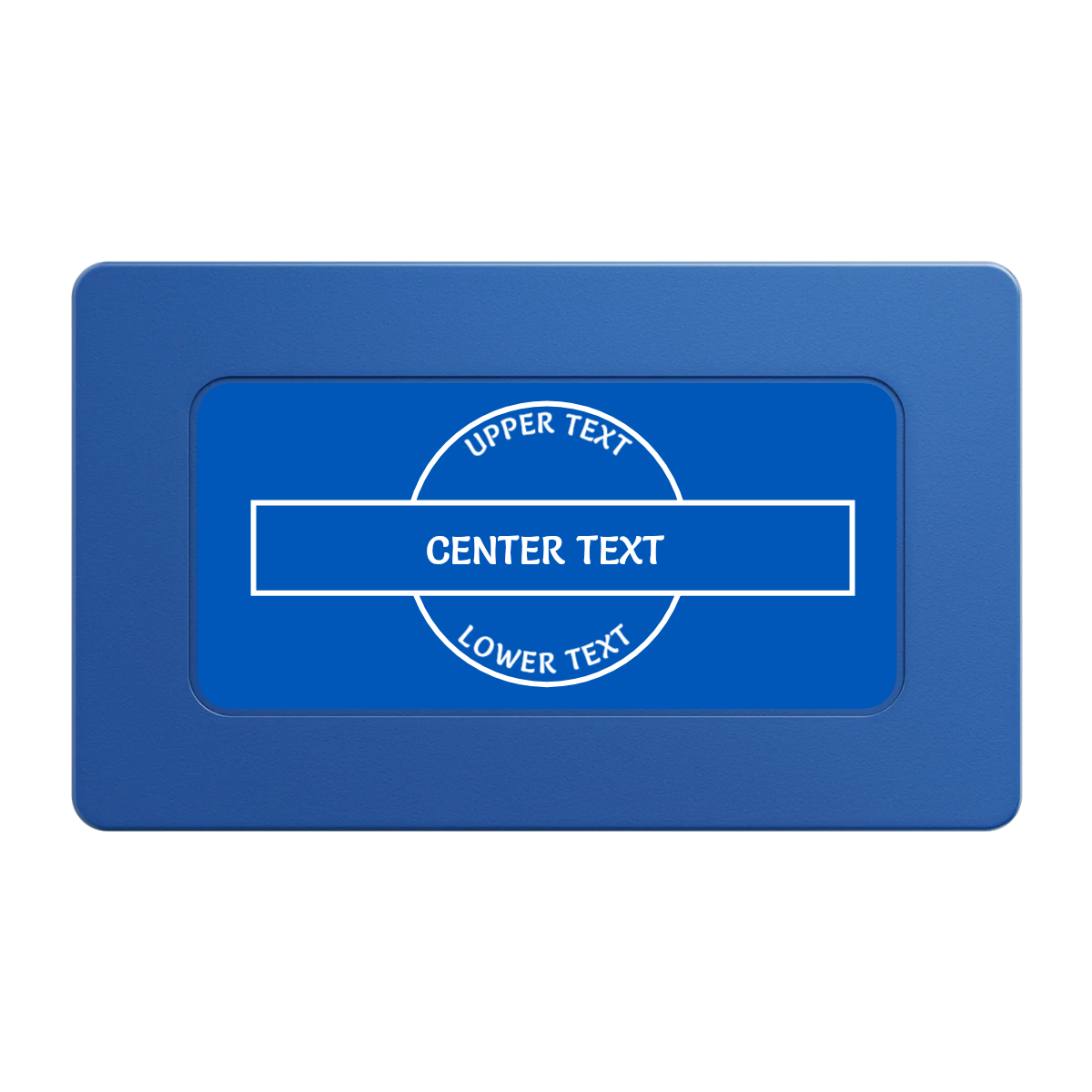 Crisp Banner Rectangular Poker Chip Plaques - Blue - Front
