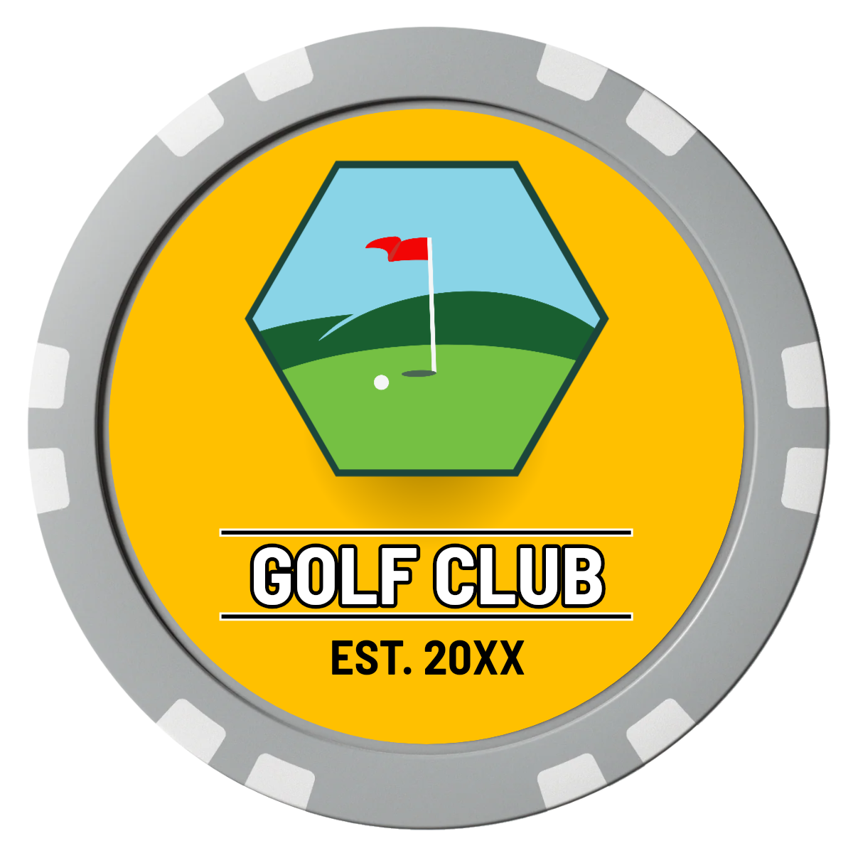 Birdy Bevy Composite Poker Chips - Gray / Double Stripe - Front