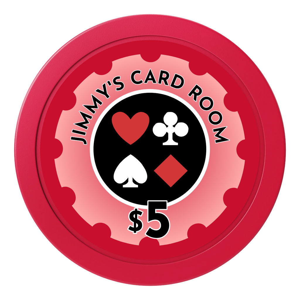 Your Four Suits 2" Oversized Poker Chips - Red - Back