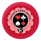 Your Four Suits 2" Oversized Poker Chips - Red - Back