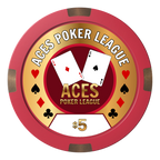 Aces Poker League Composite & Metal Hybrid Poker Chips - Red - Back
