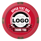 Lower Banner Composite & Metal Hybrid Poker Chips - Red - Front