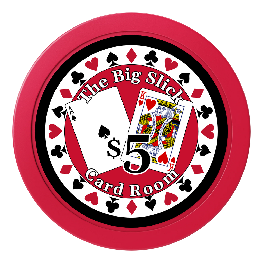 AK Big Slick 2" Oversized Poker Chips - Red - Back
