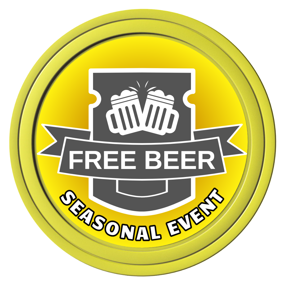 Craft Beer #001 Composite Poker Chips - Yellow / Solid - Front