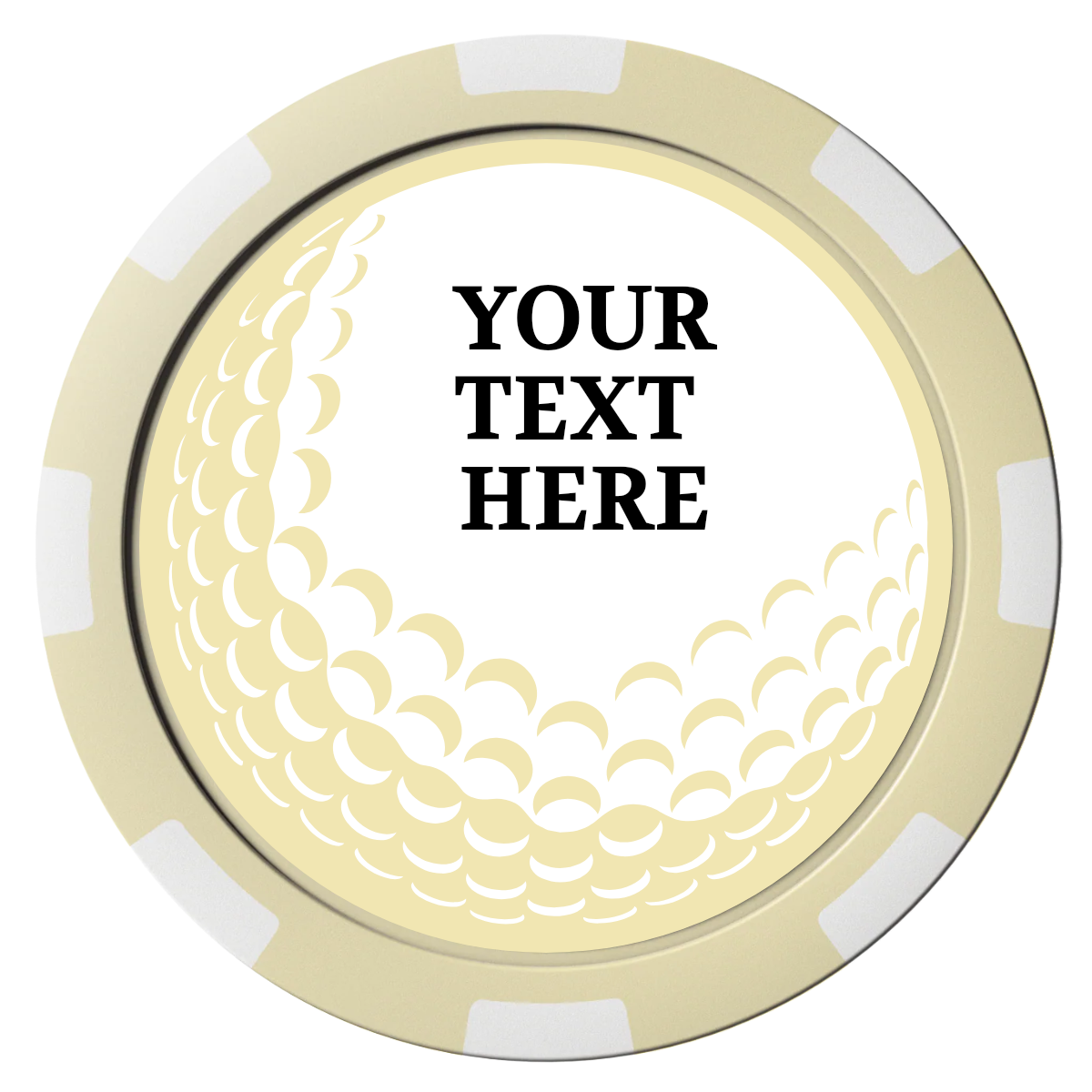 Hole In One Composite Poker Chips - Ivory / 8 Spot - Front