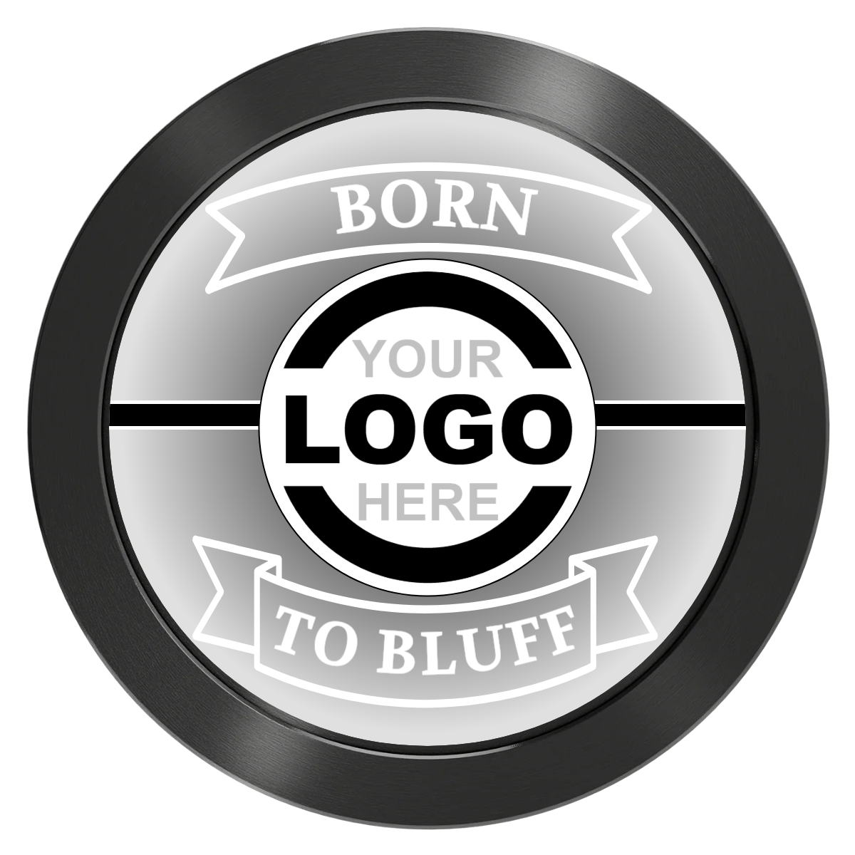 Double Banner Aluminum Poker Card Guards - Black - Back