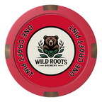Drink On Us Composite & Metal Hybrid Poker Chips - Red - Back