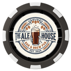 Free Beer Drink Magnetic Composite Poker Chips - Black / 8 Spot - Back
