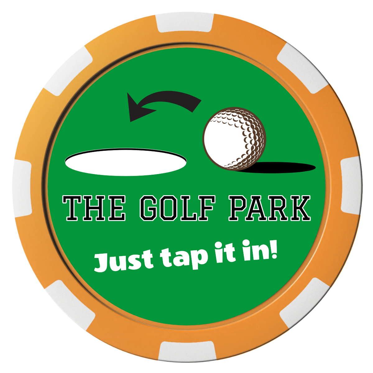 Golf Slogan Composite Poker Chips - Orange / 8 Spot - Front