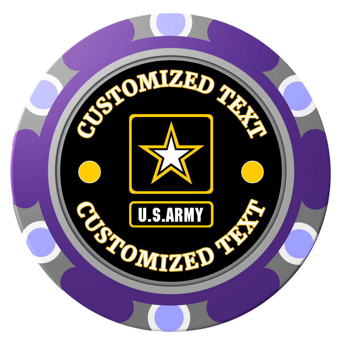 Army Strong Clay Poker Chips - Purple / Monte Carlo / 40mm - Front