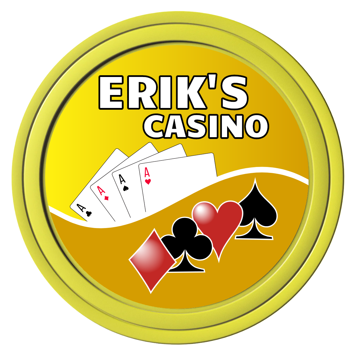Erik's Casino Composite Poker Chips - Yellow / Solid - Front
