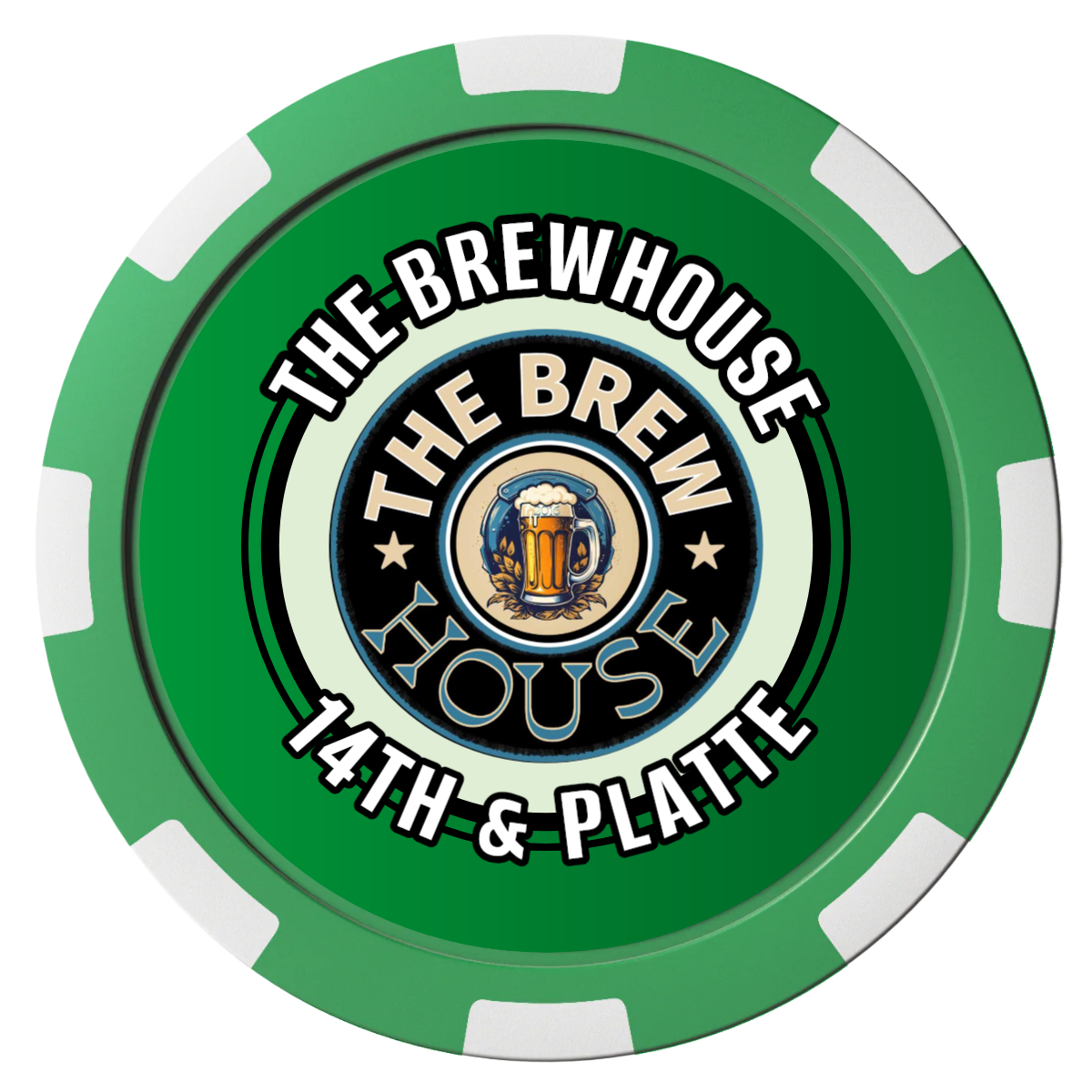 Ice Cold Beer Drink Token Magnetic Composite Poker Chips - Green / 8 Spot - Back