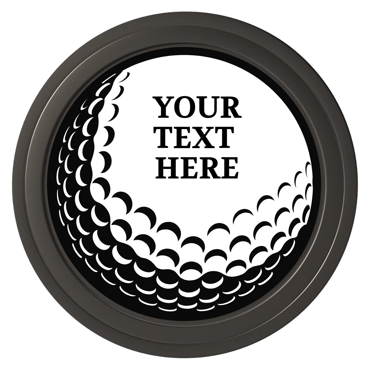 Hole In One Composite Poker Chips - Black / Solid - Front