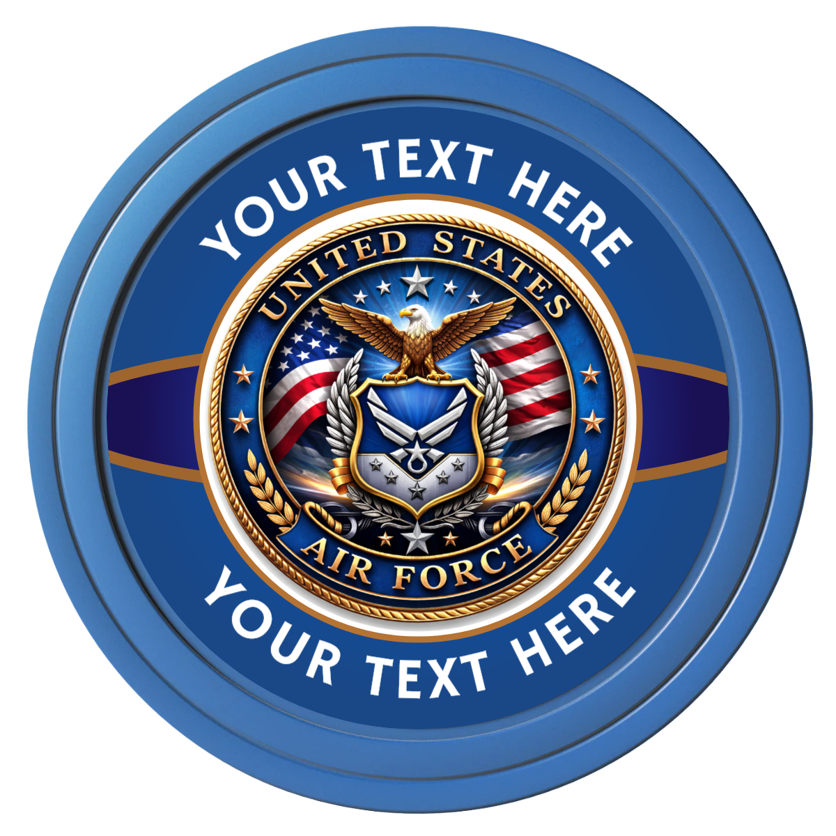 Air Force Composite Poker Chips - Blue / Solid - Front