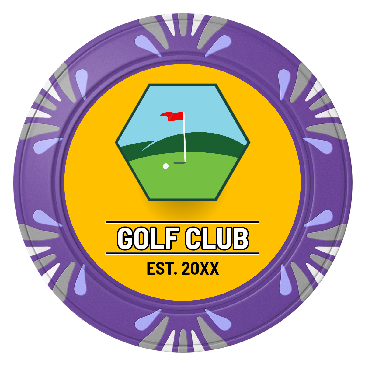 Birdy Bevy Clay Poker Chips - Purple / Macau / 40mm - Front