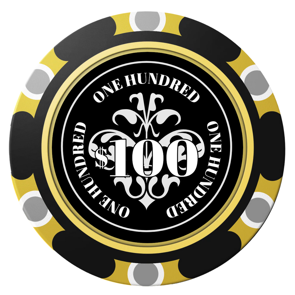 Gothic Revival Clay Poker Chips - Black / Monte Carlo / 40mm - Back