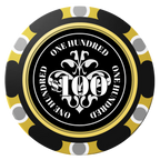 Gothic Revival Clay Poker Chips - Black / Monte Carlo / 40mm - Back