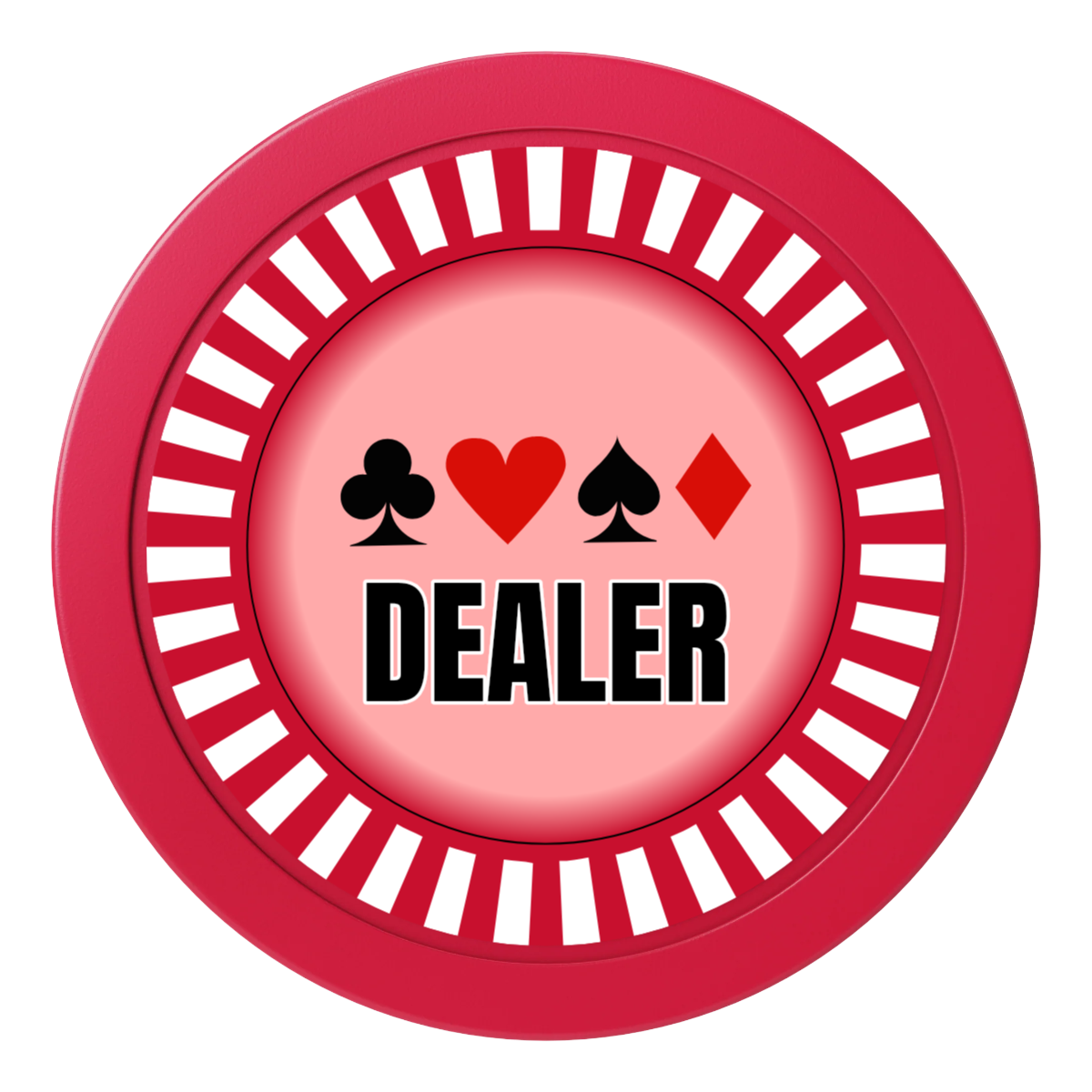 Gabe's Poker Room 2" Composite Dealer Button - Red - Back