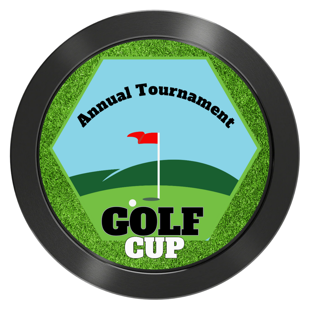 Golf Cup Aluminum Poker Chips - Black - Front