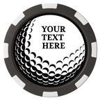 Hole In One Composite Poker Chips - Black / 8 Spot - Front