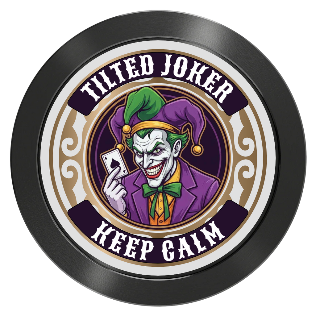 Tilted Joker Aluminum Poker Card Guards - Black - Back