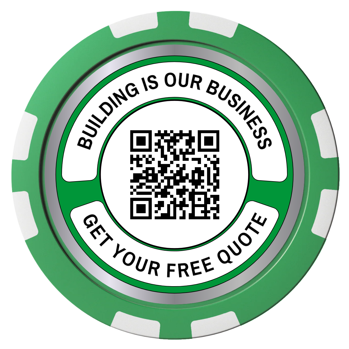 Acme Construction Composite Poker Chips - Green / 8 Stripe - Front