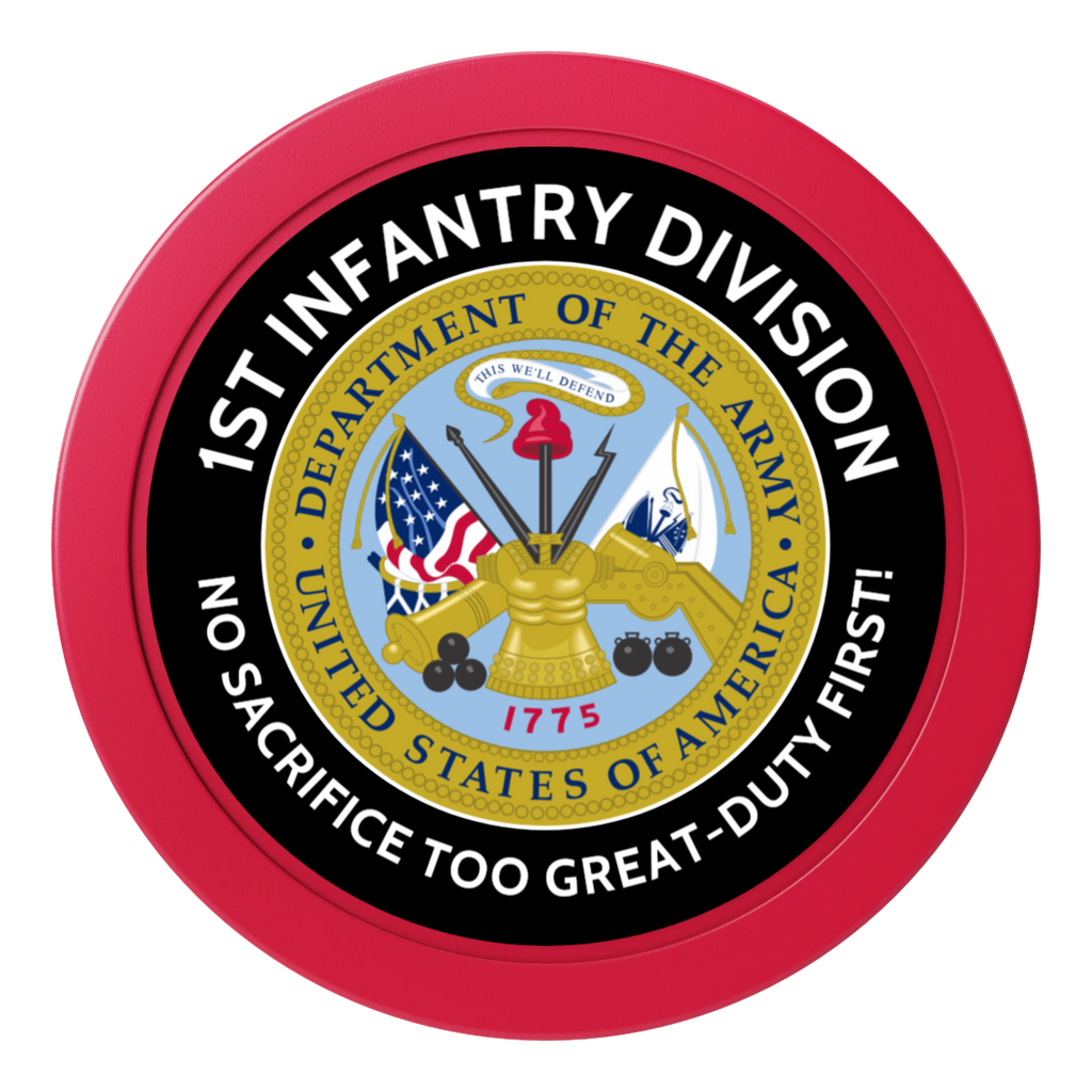 1st Infantry Division 2" Oversized Poker Chips - Red - Back