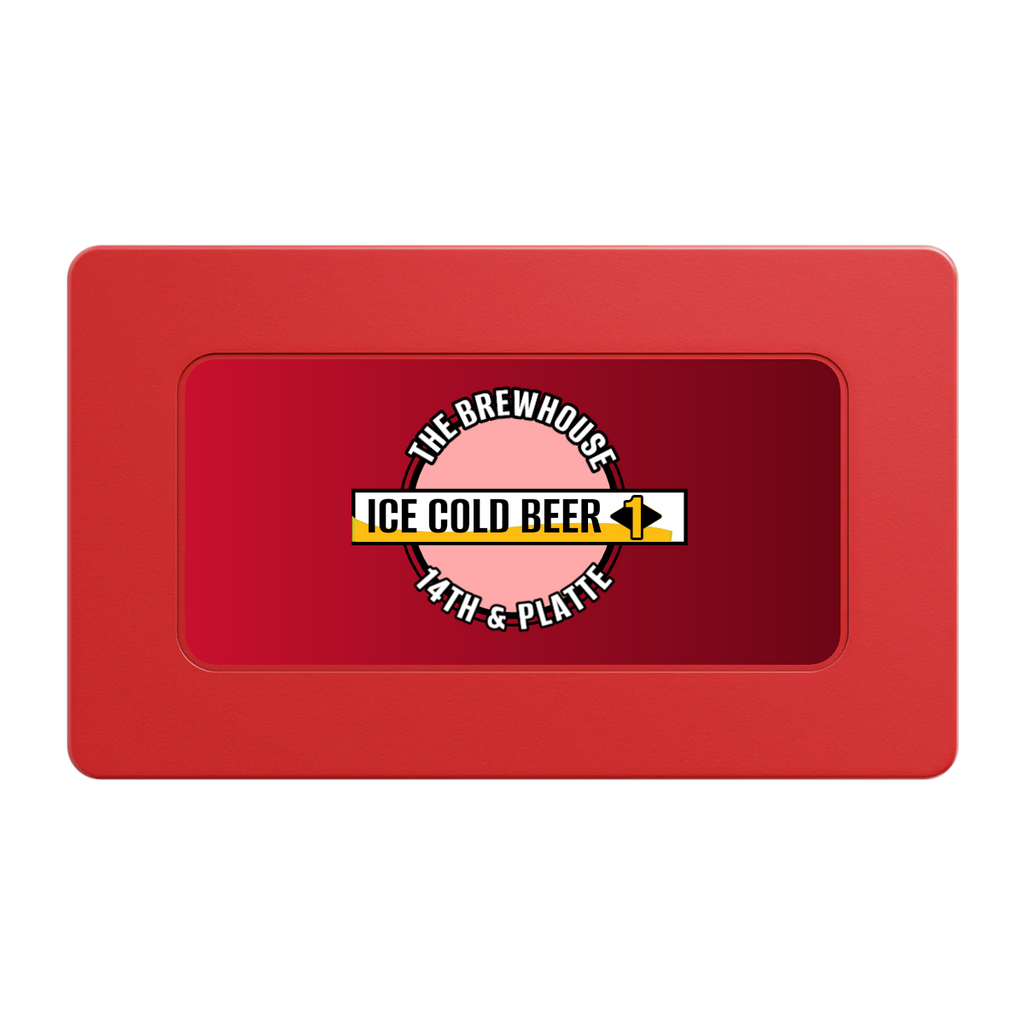 Ice Cold Beer Drink Token Rectangular Poker Chip Plaques - Red - Front