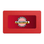 Ice Cold Beer Drink Token Rectangular Poker Chip Plaques - Red - Front