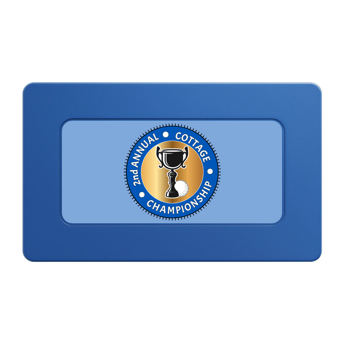 Club Champion Rectangular Poker Chip Plaques - Blue - Front
