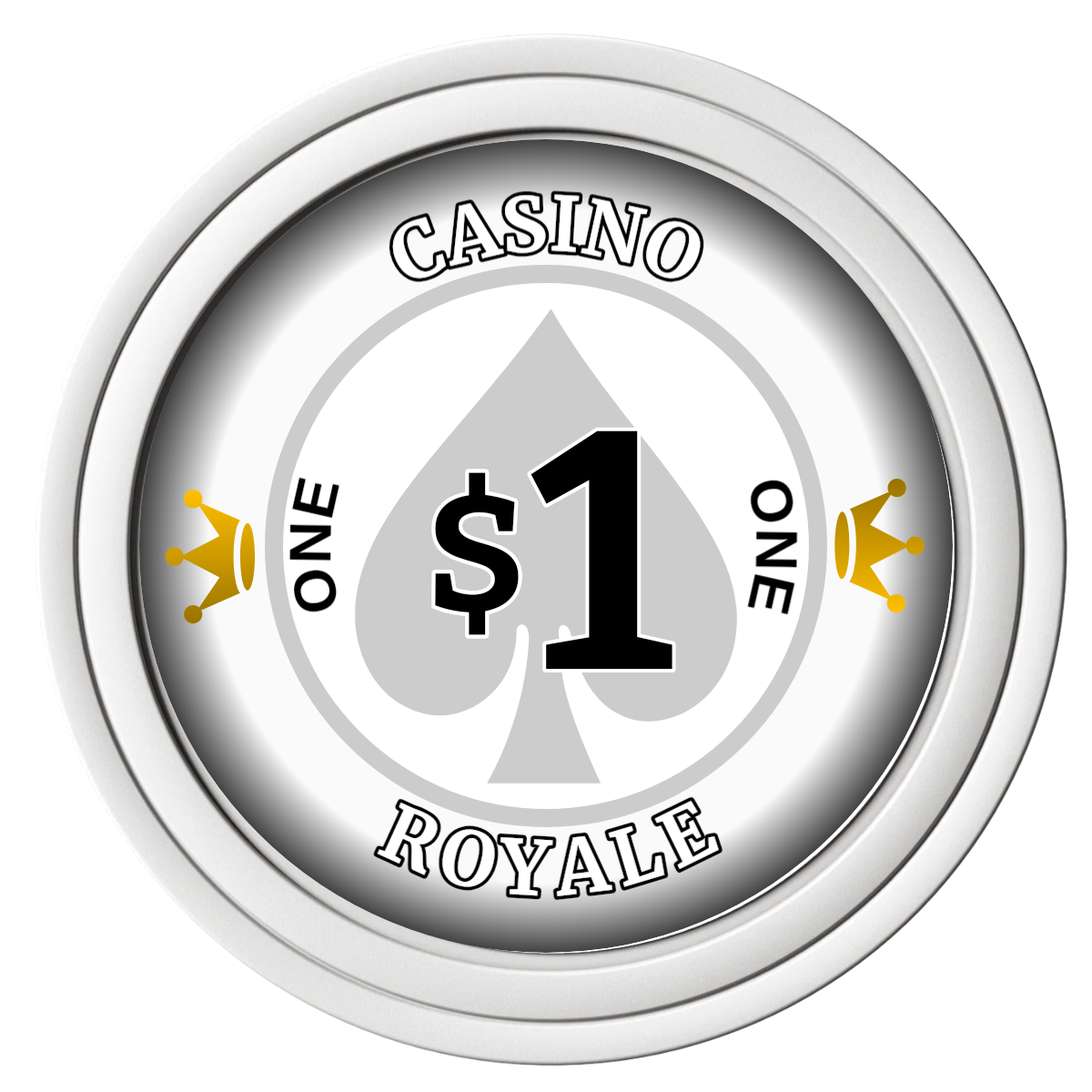 Casino Royale Composite Poker Chips - White / Solid - Front