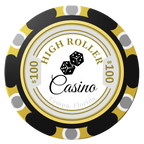 High Roller Casino Clay Poker Chips - Black / Monte Carlo / 40mm - Back
